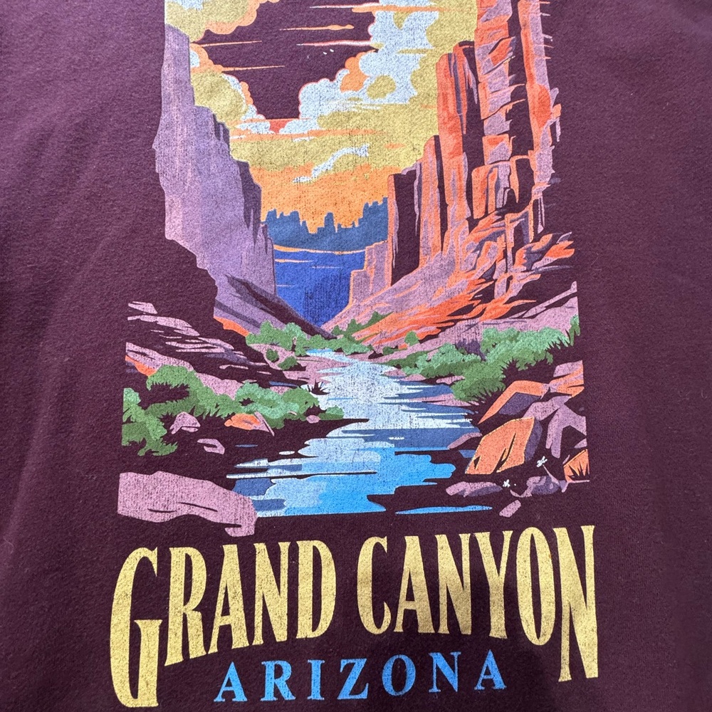 Vintage State of Mind Maroon Grand Canyon Crewneck Sweater - Picture 3 of 6